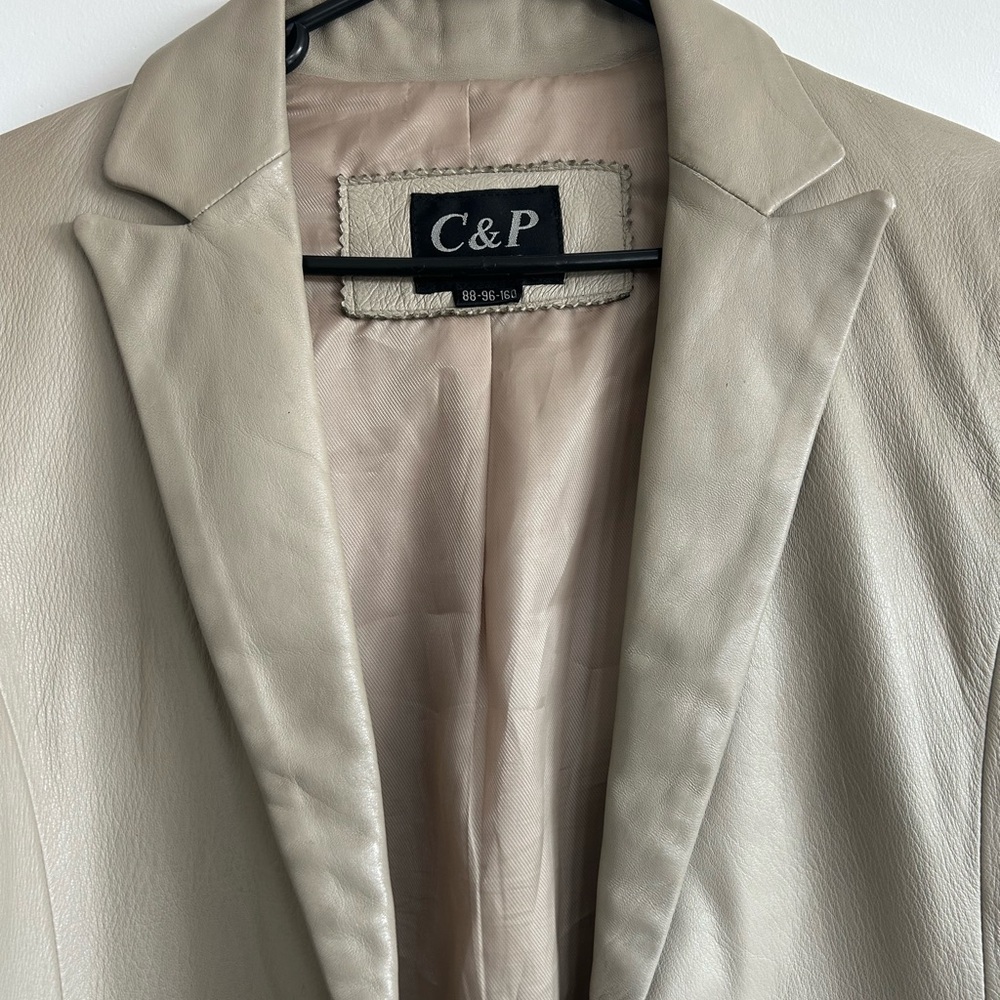 C&P Beige Leather Jacket - image 4